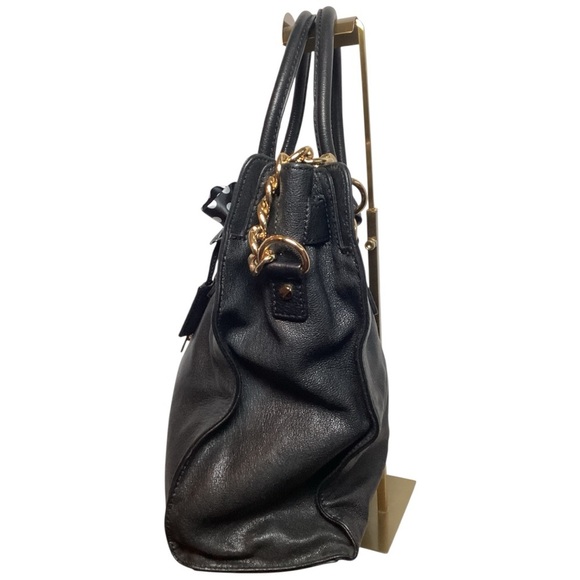 Michael Kors Black Shoulder Bag with Gold Chain and Polka Dot Bow - Picture 8 of 16